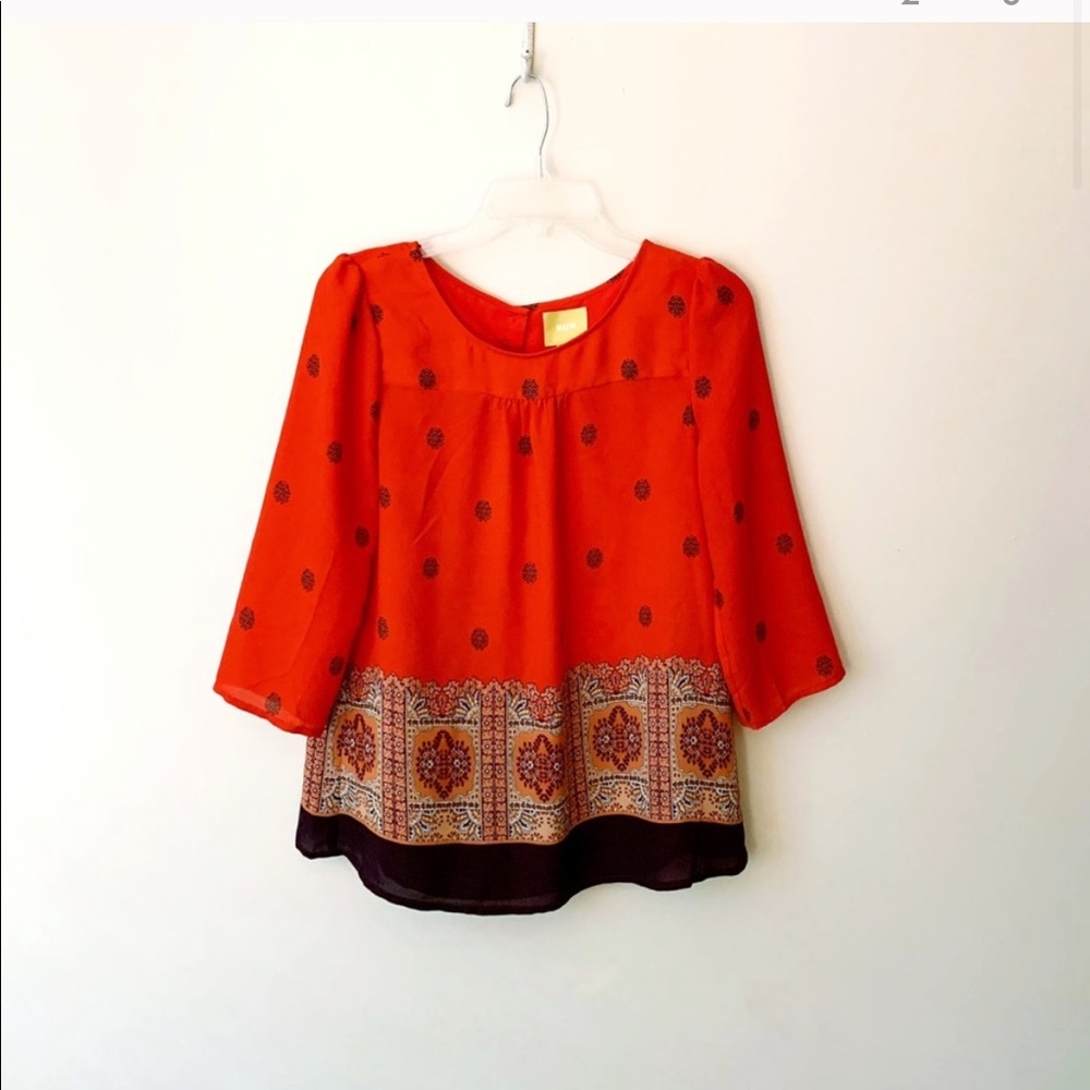 Maeve Red Flowy Blouse